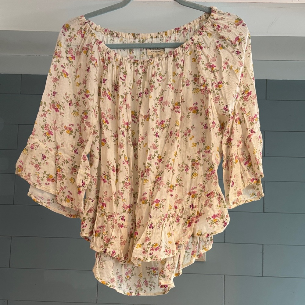 Denim & Supply Ralph Lauren Floral Cream Blouse